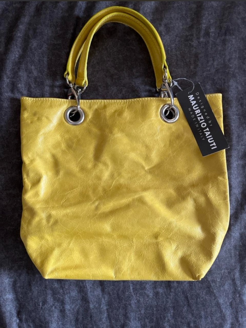 Maurizio Taiuti yellow leather purse